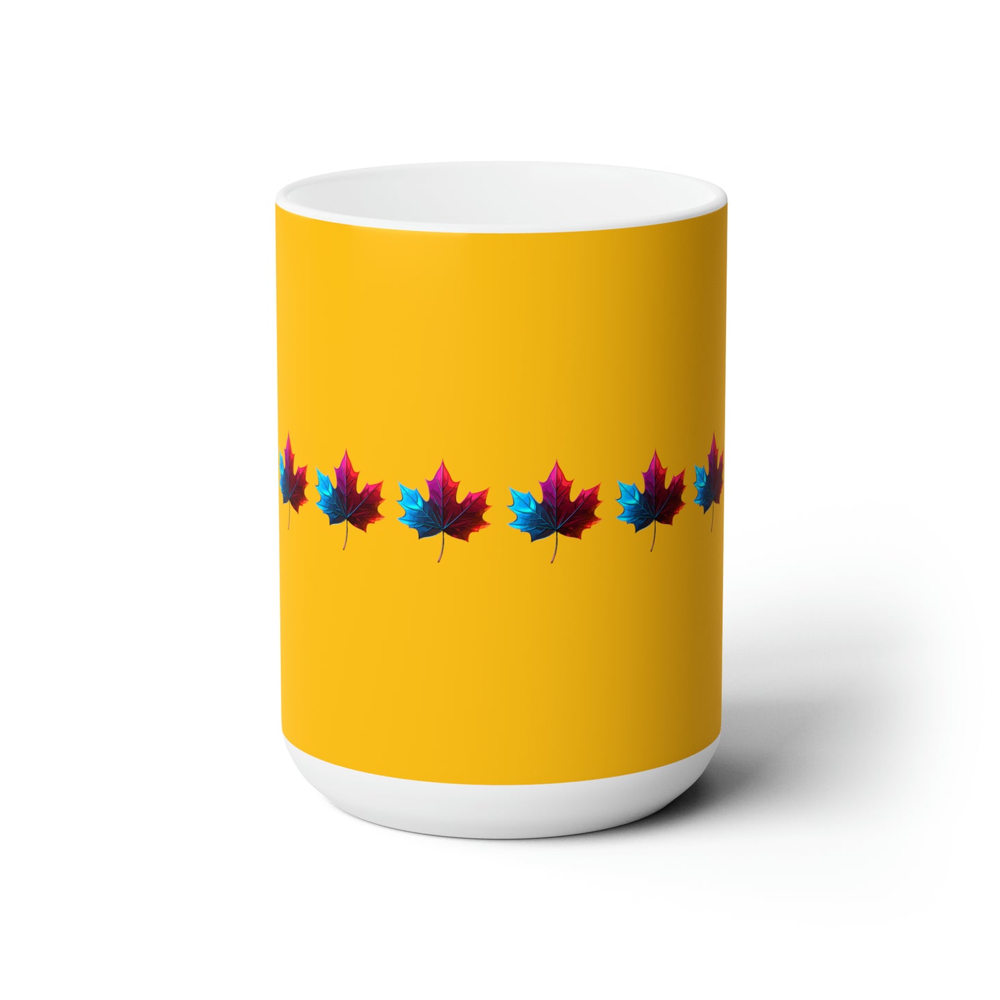 Canada Maple Leaf design Yellow Christmas Ceramic Mug 15oz