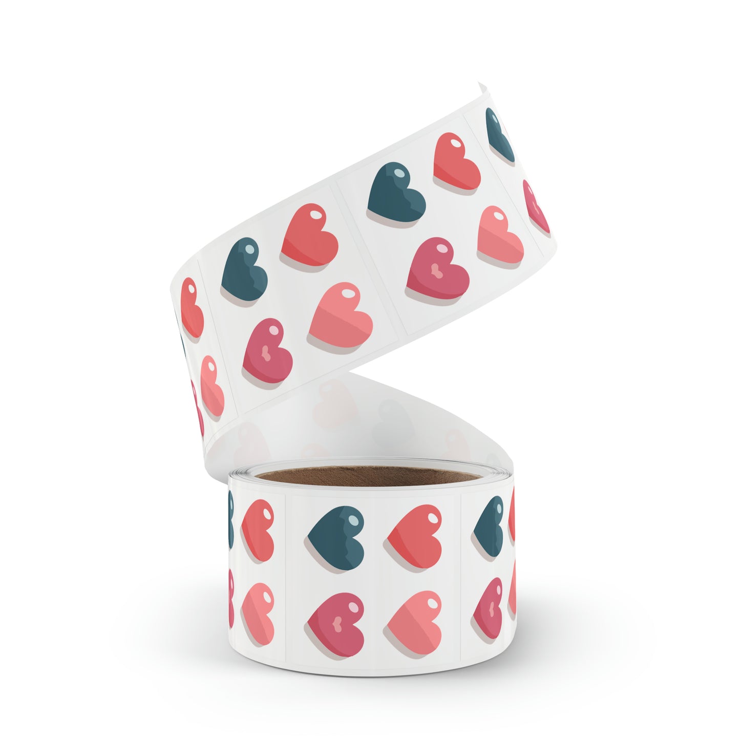 Valentine's day four hearts Square Sticker Label Rolls