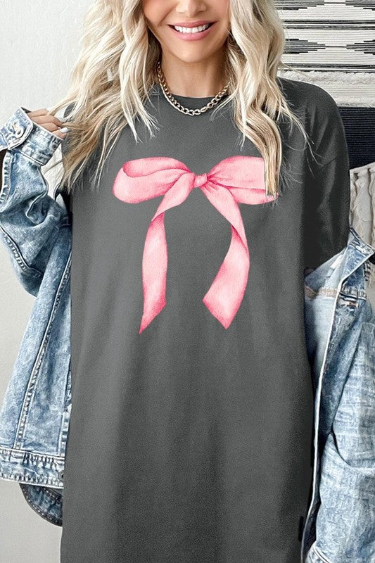 Pink Coquette Bow Graphic Plus Heavy Cotton Tee