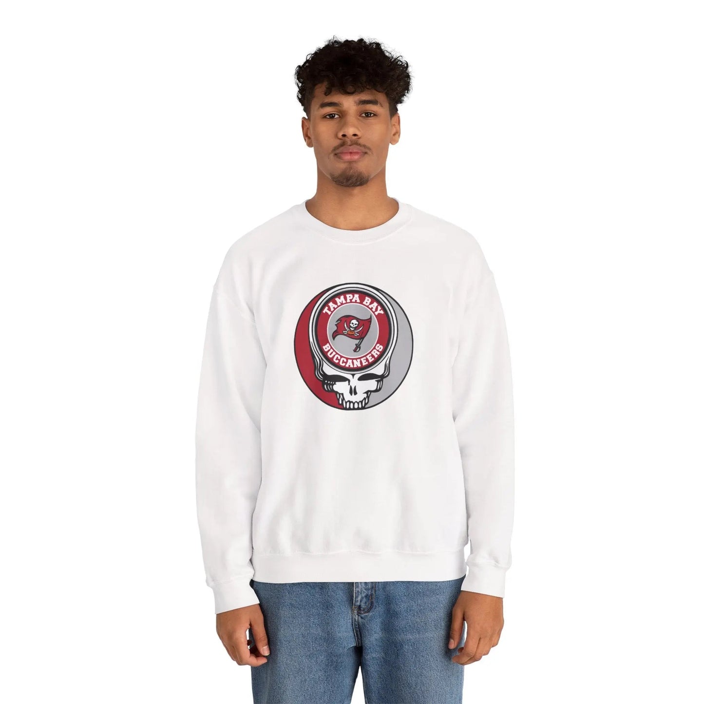 Grateful Dead Stealie Heavy Blend Crewneck Sweatshirt Tampa Bay Bucaneers The Gridiron Collection