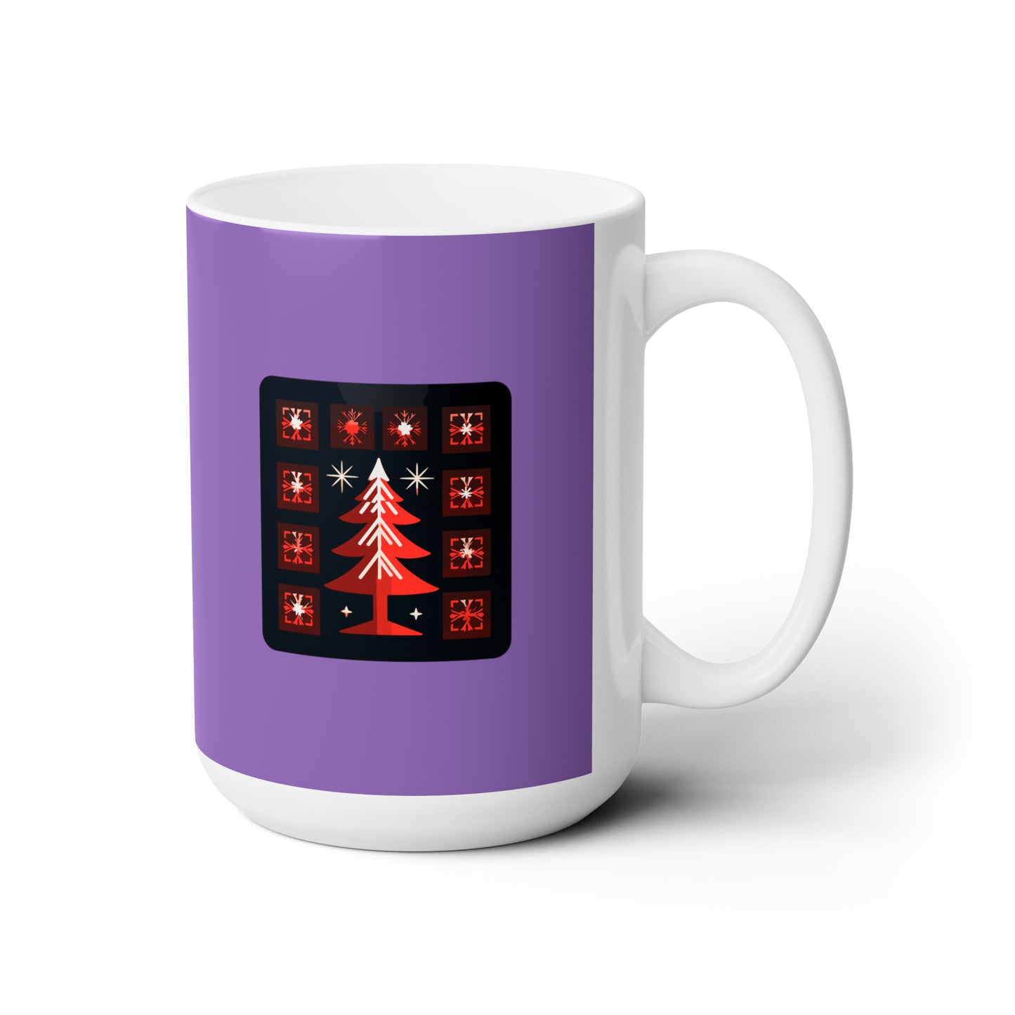 A big Christmas tree decoration, Light purple Ceramic Mug 15oz