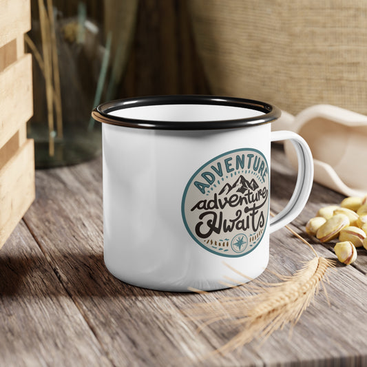 Enamel Camp Cup - Unique Adventure Awaits Travel Mug