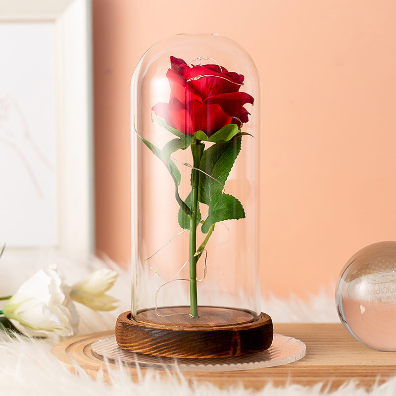 Flannelette Rose Lamp Glass Cover Immortal Flower Decorative Light