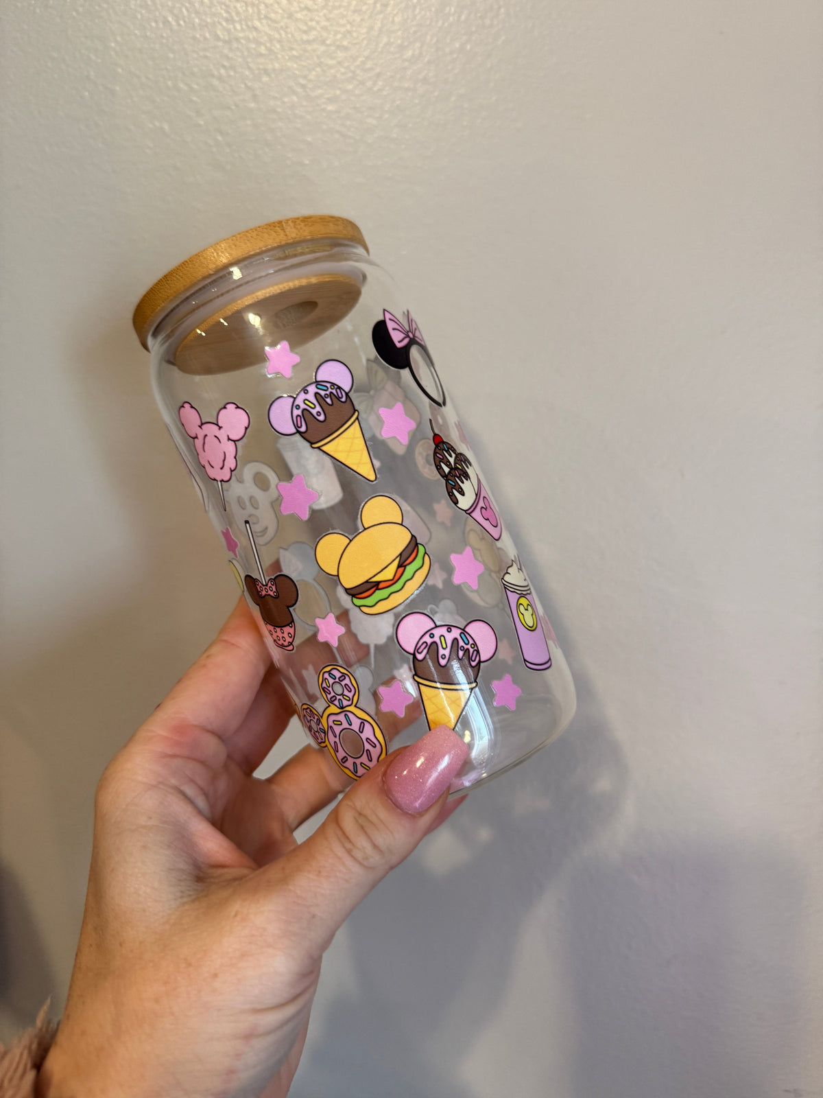 Magical Park Treats Pastel Design Glass Cup Sawdust and Cedar