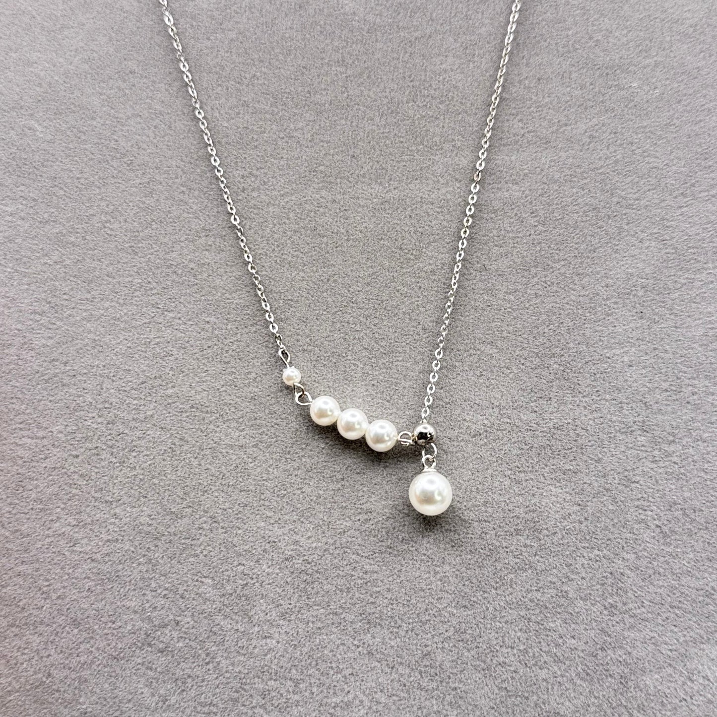 Sterling Silver Pearl Chain Necklace Elegant Delicate Pearl Jewelry