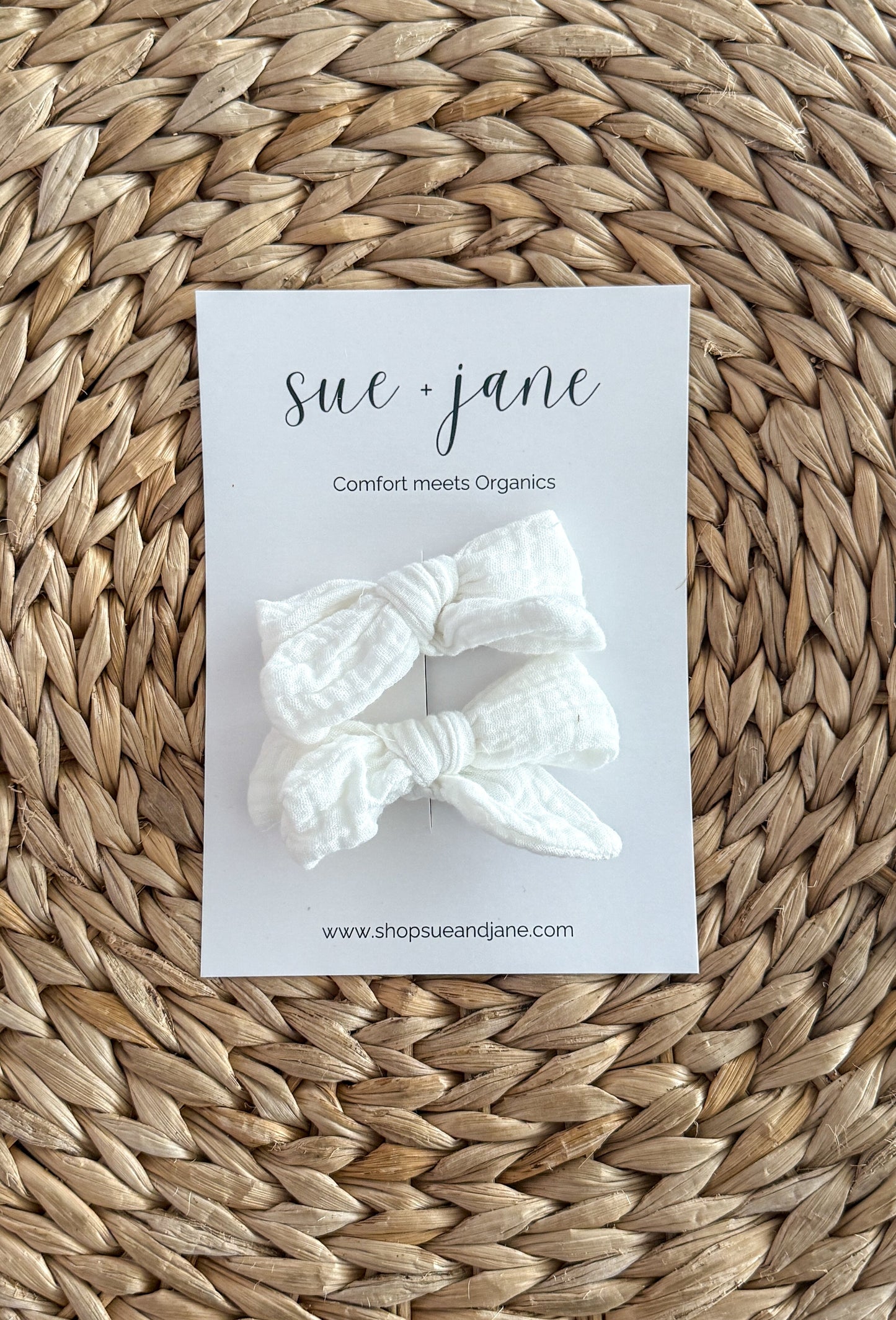 White Organic Cotton Bows