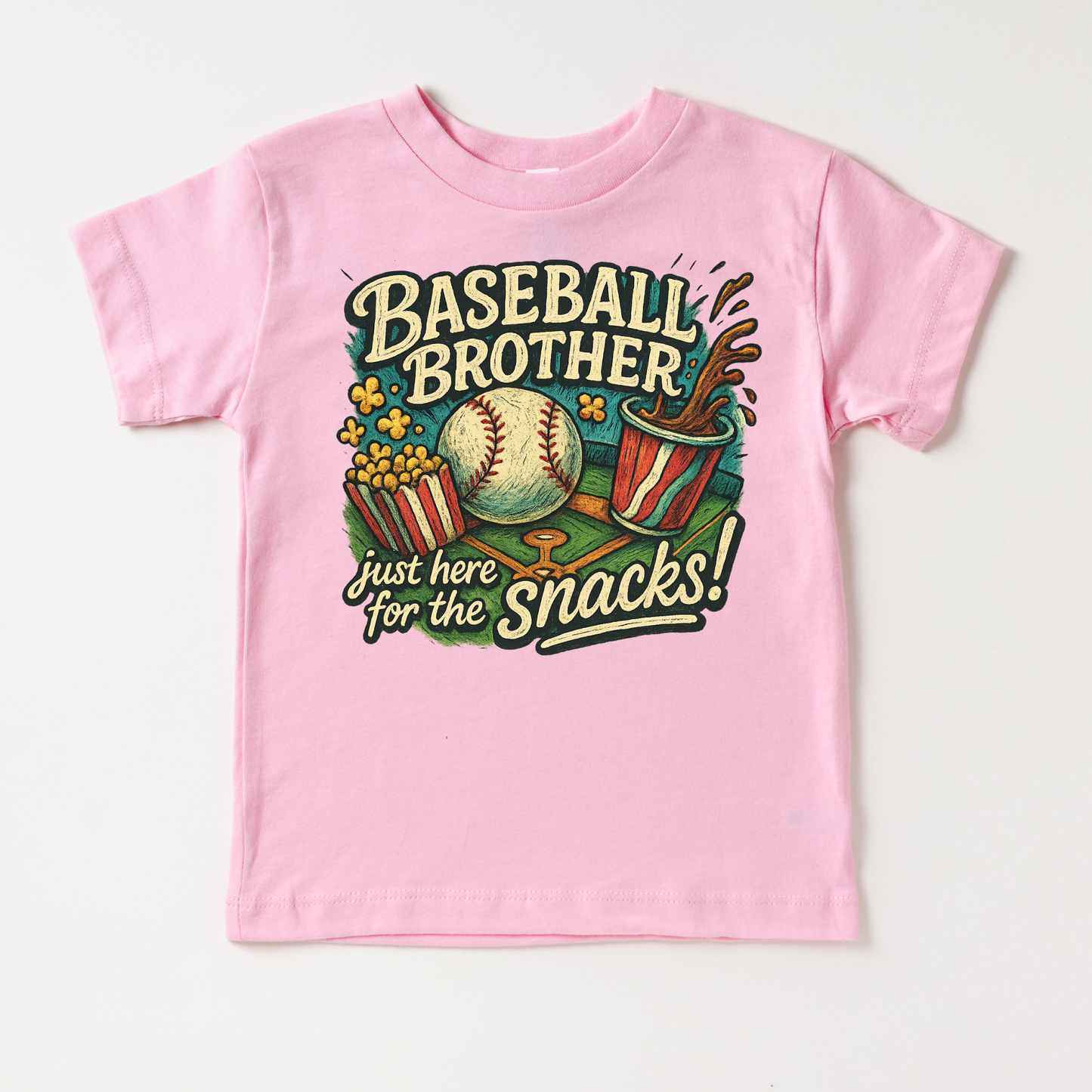 Baseball Brother I'm Here For The Snacks Shirt Baseball Tee