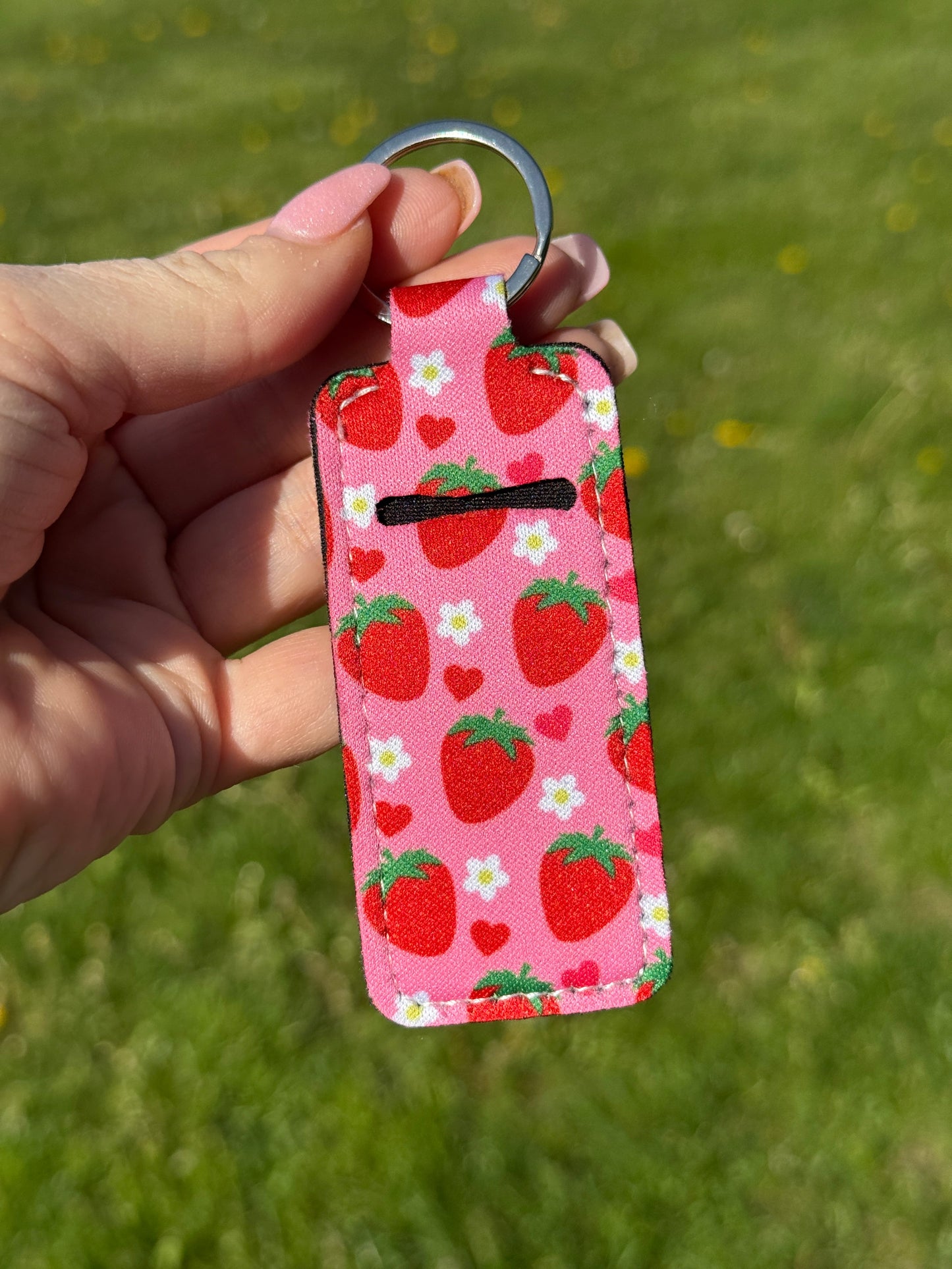 Strawberry Keychain Sweet Chapstick Accessory