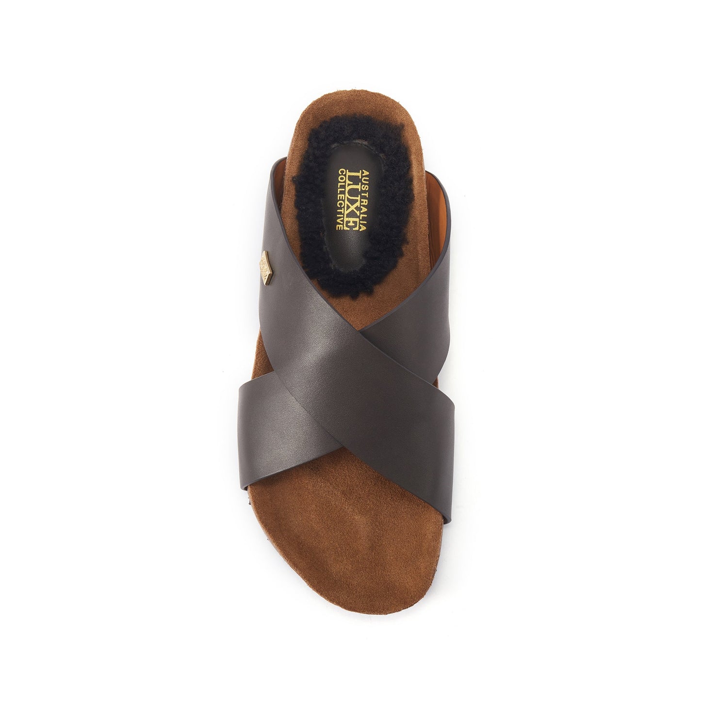 Slip On Double Crossed Soft Leather Banded Sandal BEATRICE BEVA