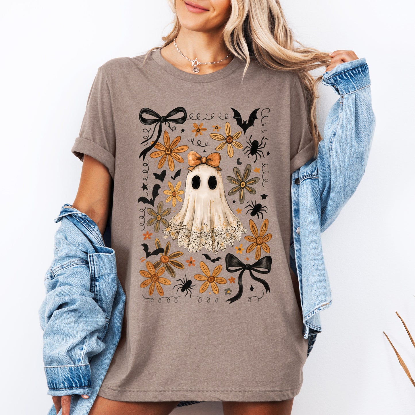 Beautiful Halloween Bows Bats Flowers T-shirt Refinery Number One