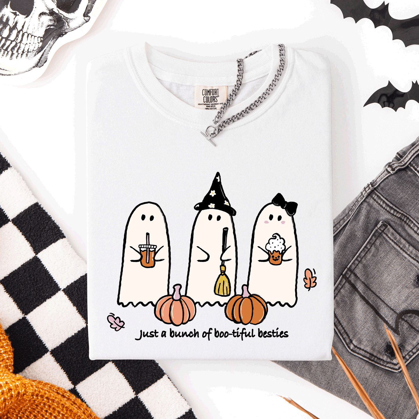 Halloween Ghosts Cute Witch Pumpkin Comfort Colors T-Shirt Refinery Number One