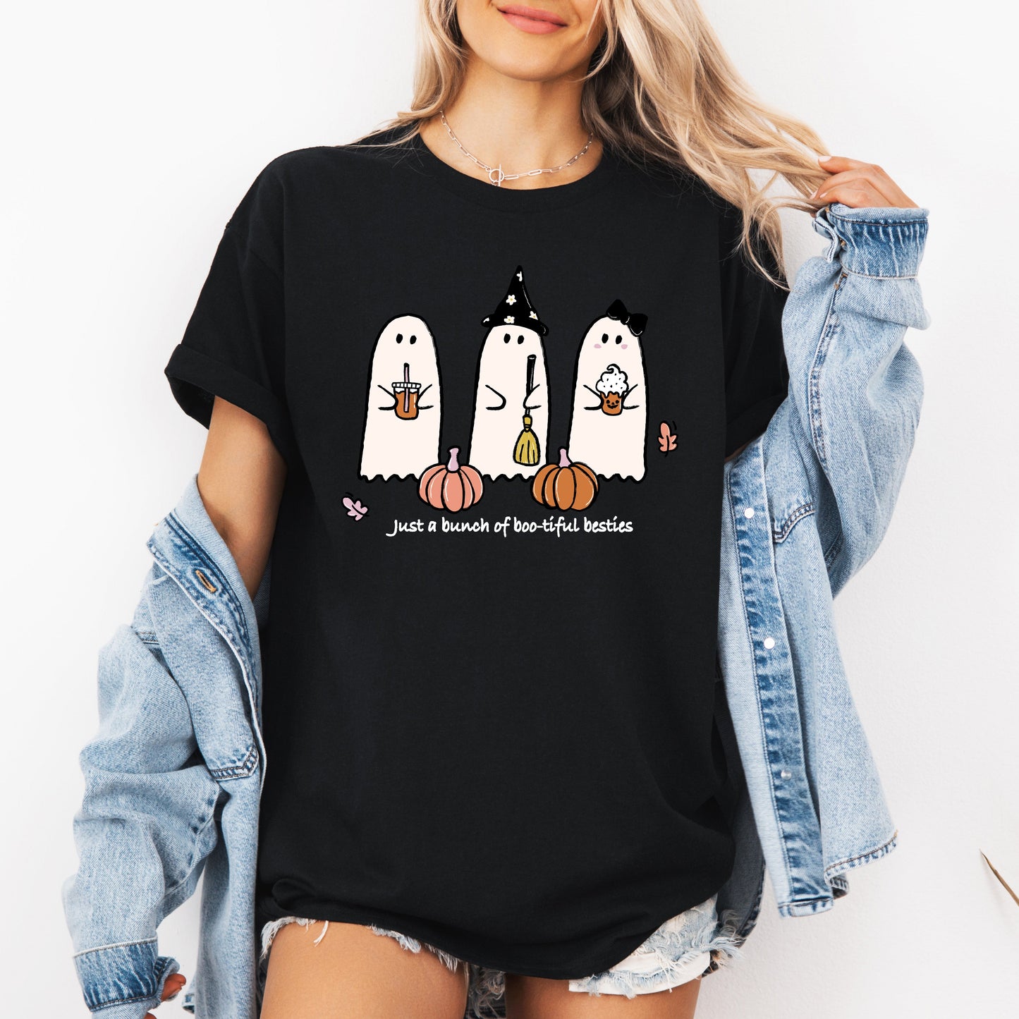 Besties Halloween Ghosts Cute Witch Pumpkin T-shirt Refinery Number One