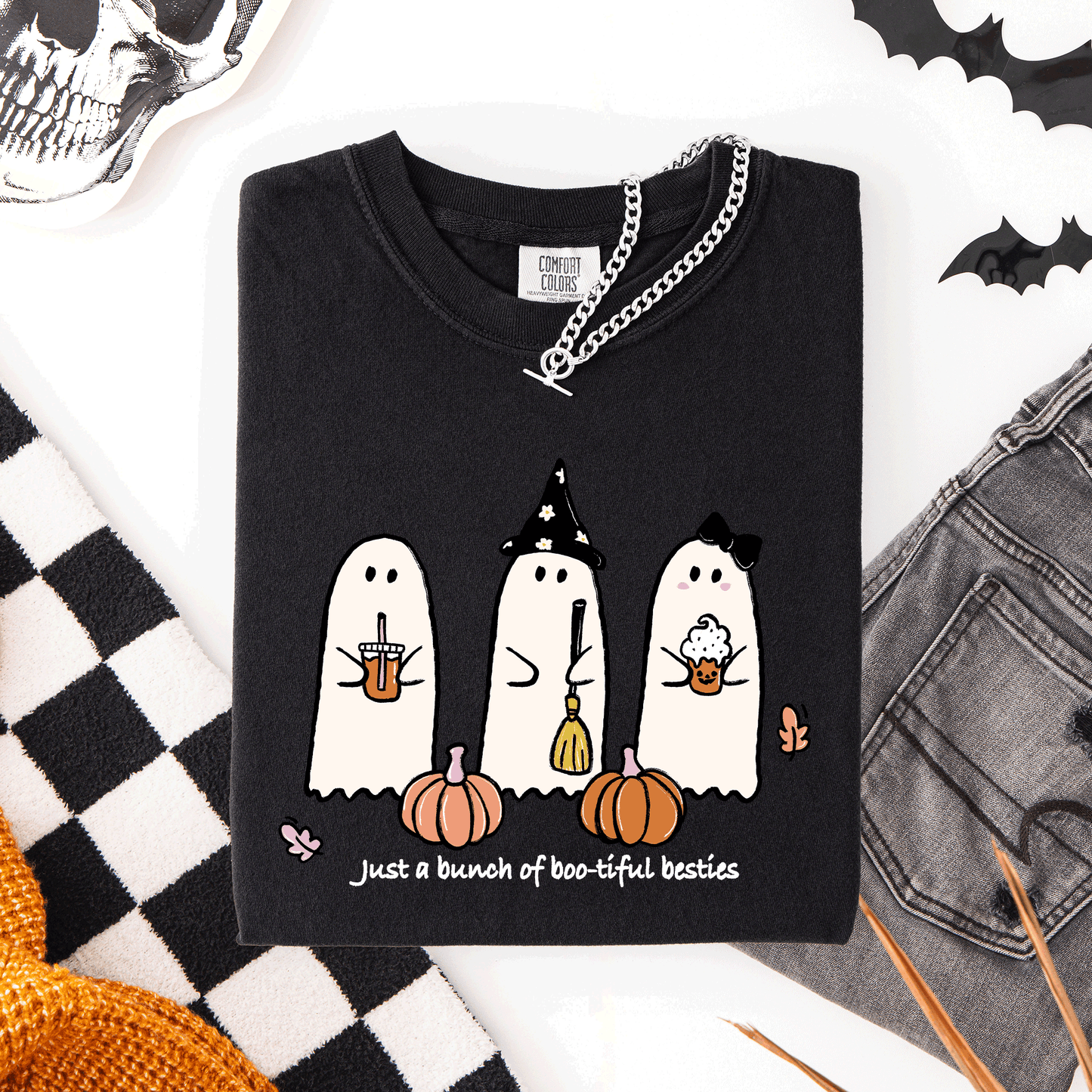 Halloween Ghosts Cute Witch Pumpkin Comfort Colors T-Shirt Refinery Number One