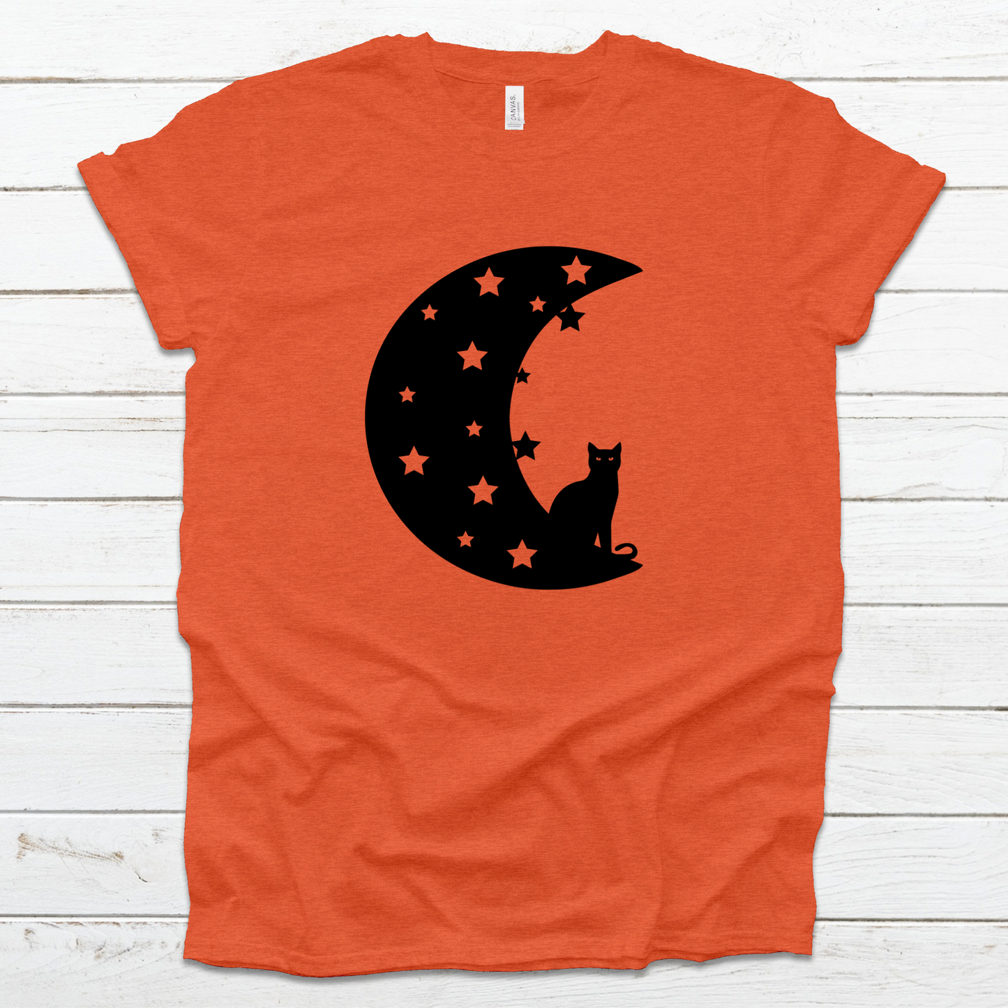 Black Moon Cat Graphic Tee Unisex Shirt