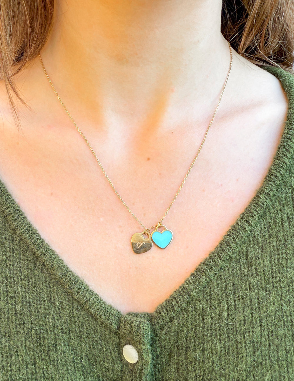 Blue Enamel Heart Logo Necklace Jewelry Elevated Faith