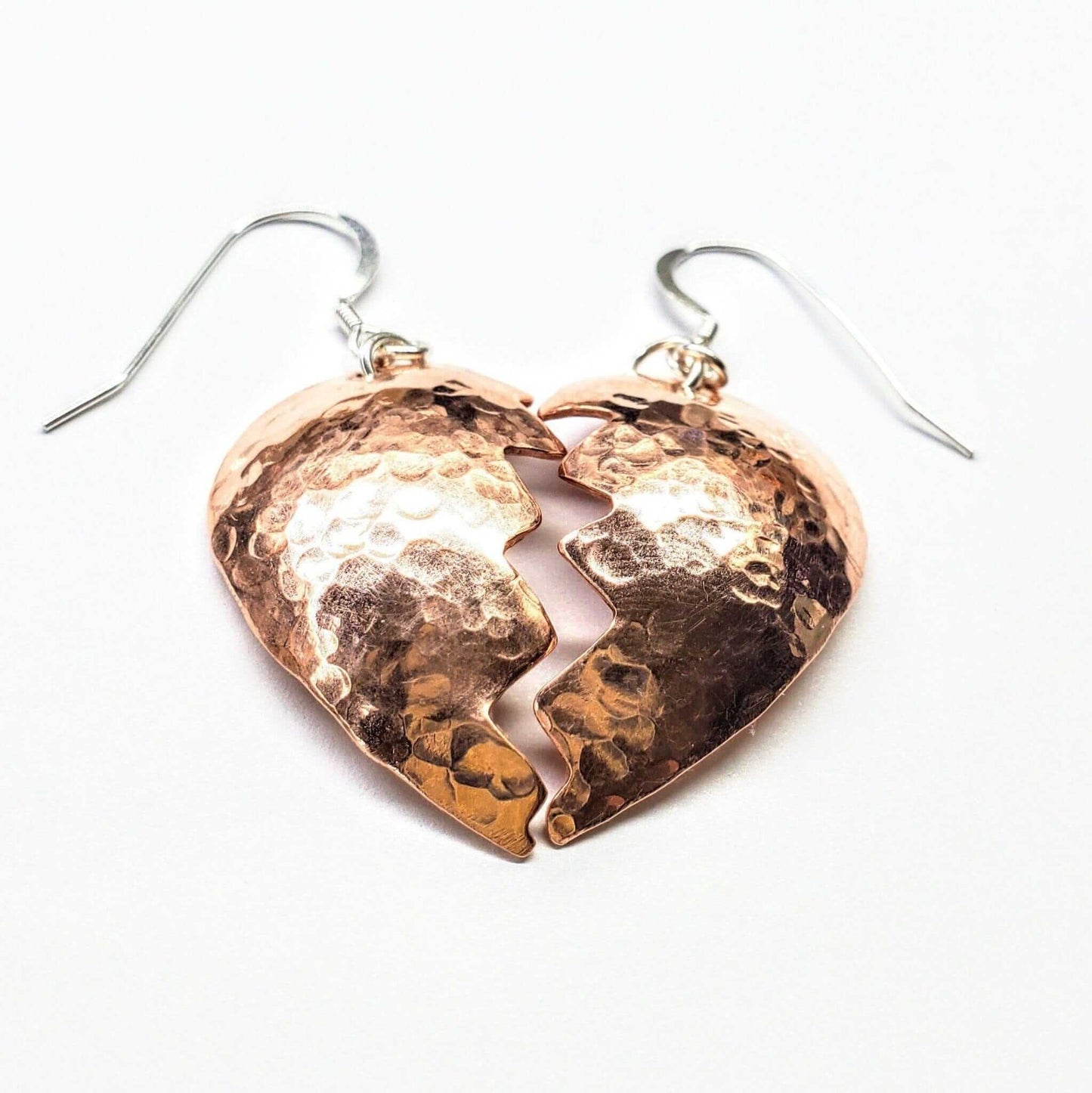 Broken Heart Sculpted Copper Earrings Alexa Martha Designs