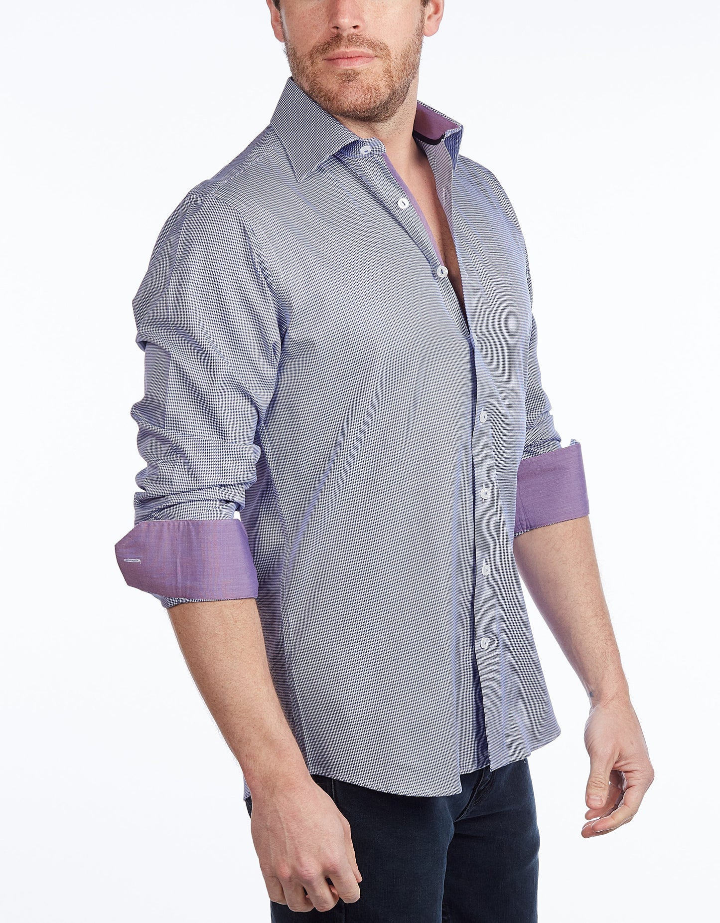 Button-Up Shirt // - Contemporary Fit - contrast trimming- final sale - Size Small