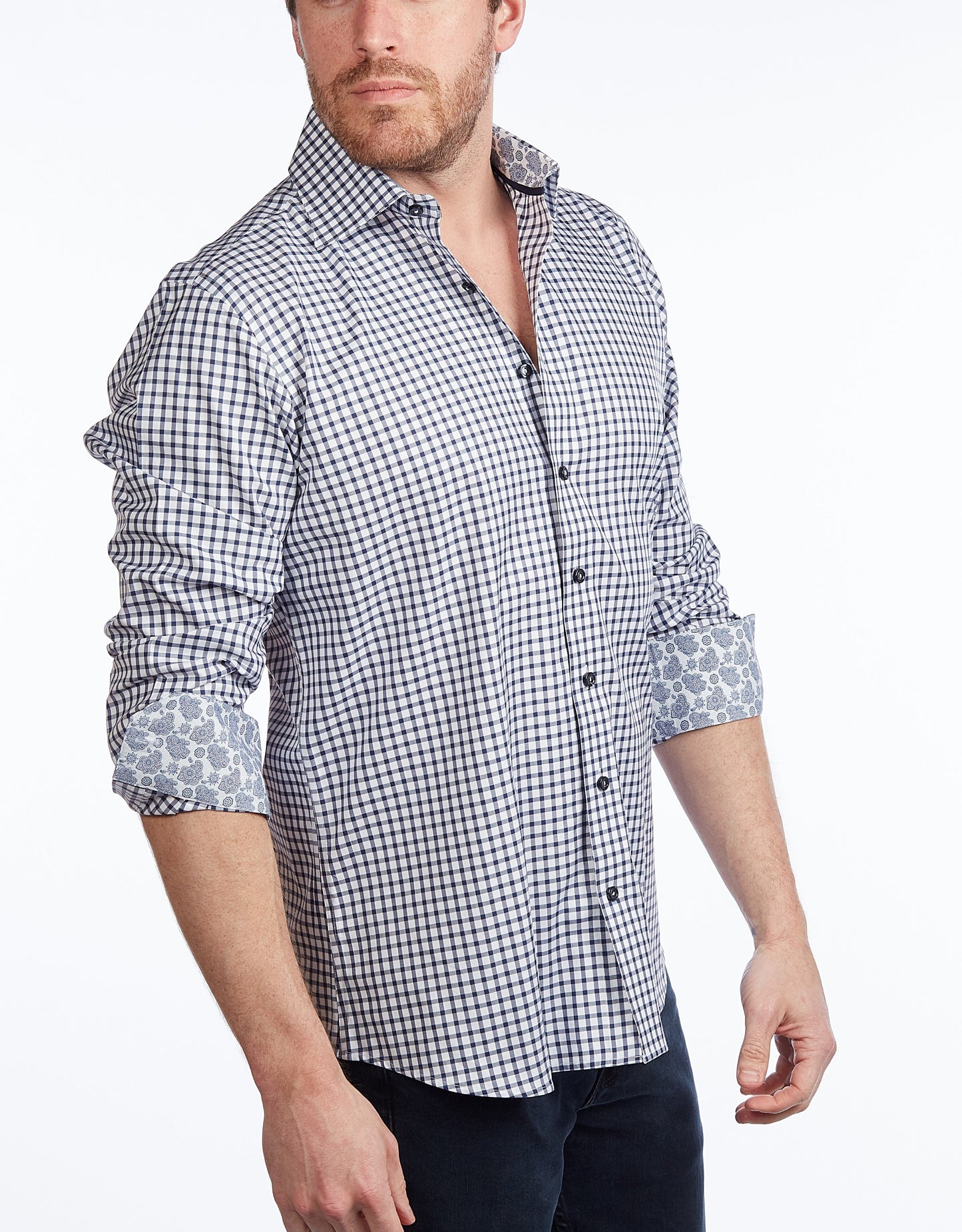 Button-Up Shirt // - Contemporary Fit - contrast trimming - final sale - Size Small
