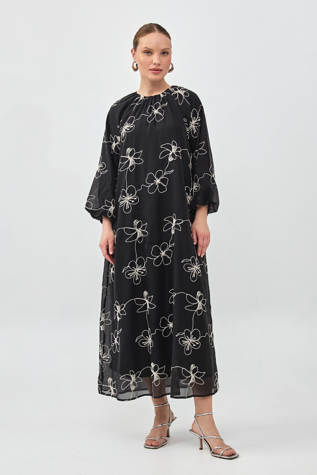 Black Print Elegant Dress