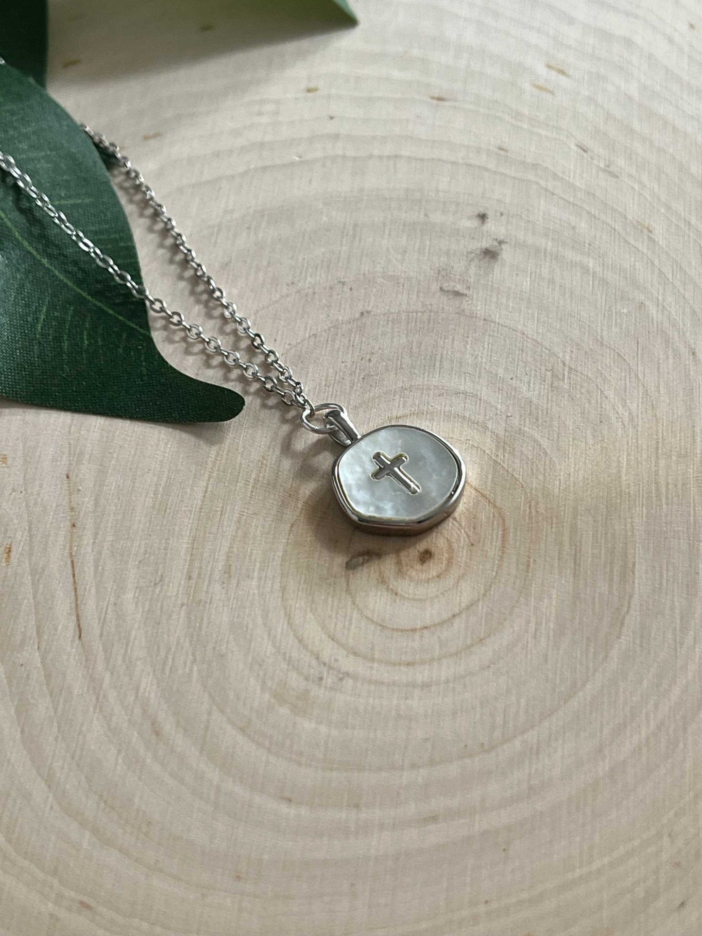 Silver Necklace Pearl Cross Pendant - Hypoallergenic and Timeless