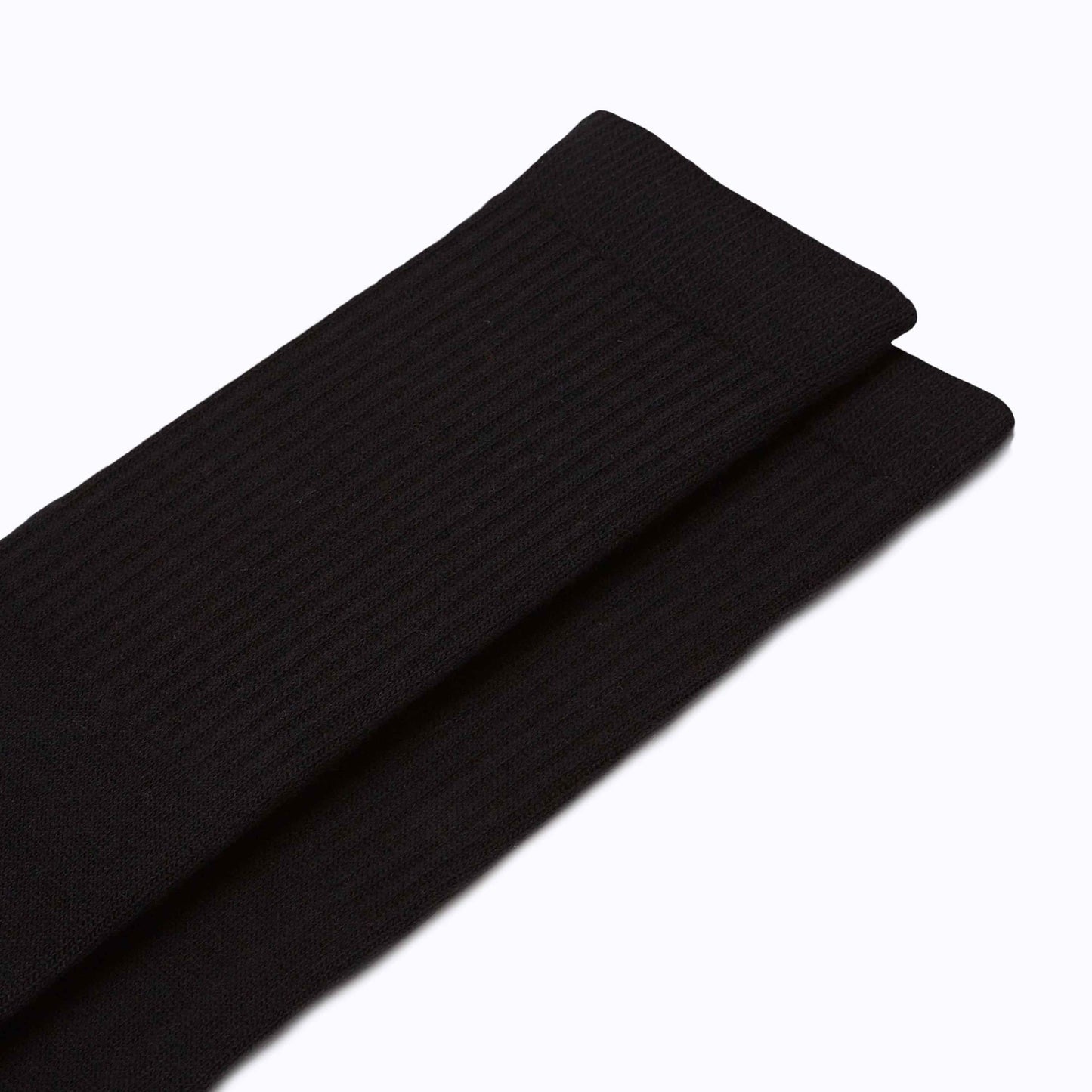 Combed Cotton Black Crew Socks