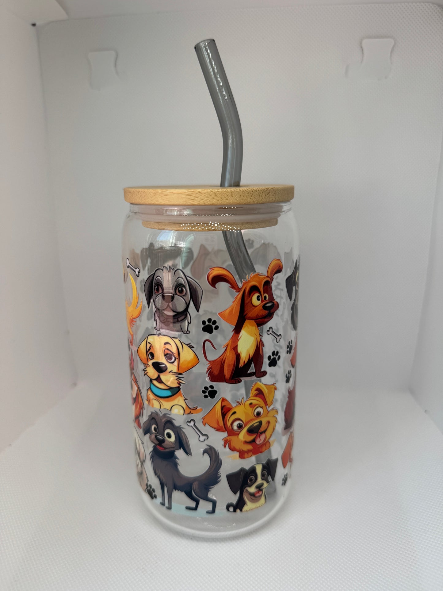Dog Lover’s 16oz Clear Glass Can Cup