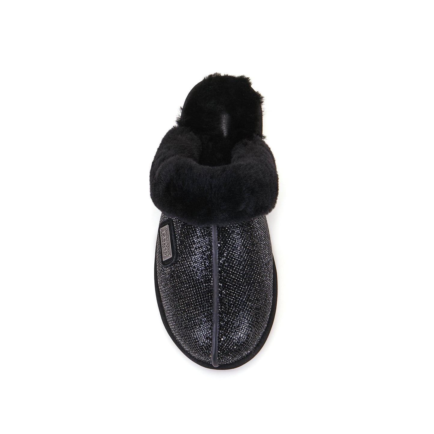 Glitter Black Sheepskin Mule Slipper Luxe Australia Luxe Collective
