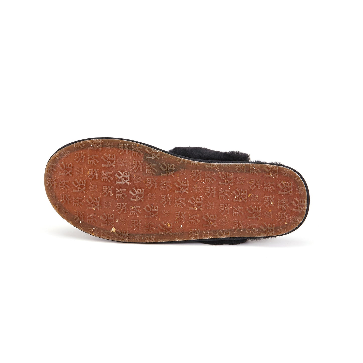 Sheepskin Satin Black Mule Slipper CLOSED