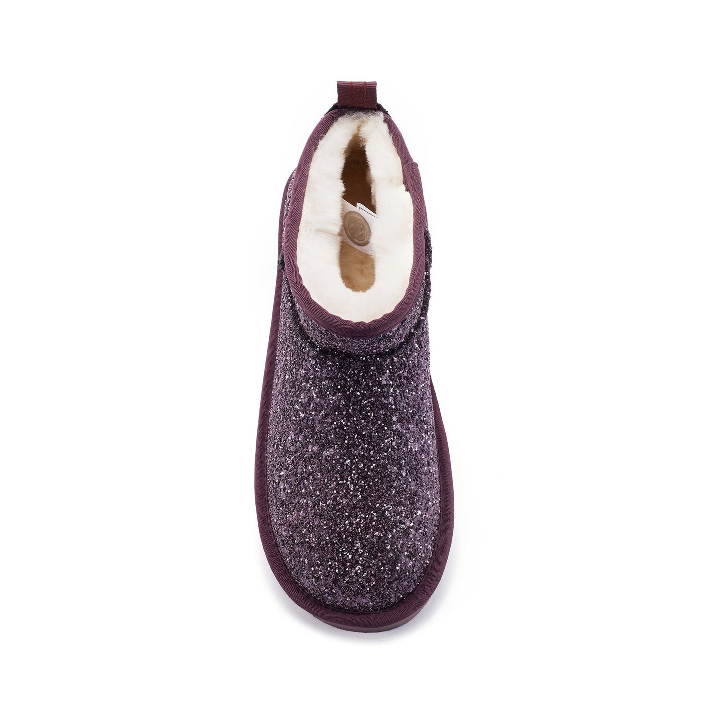 Cosy Ultra Short Glitter Plum Sheepskin Boot Australia Luxe Collective