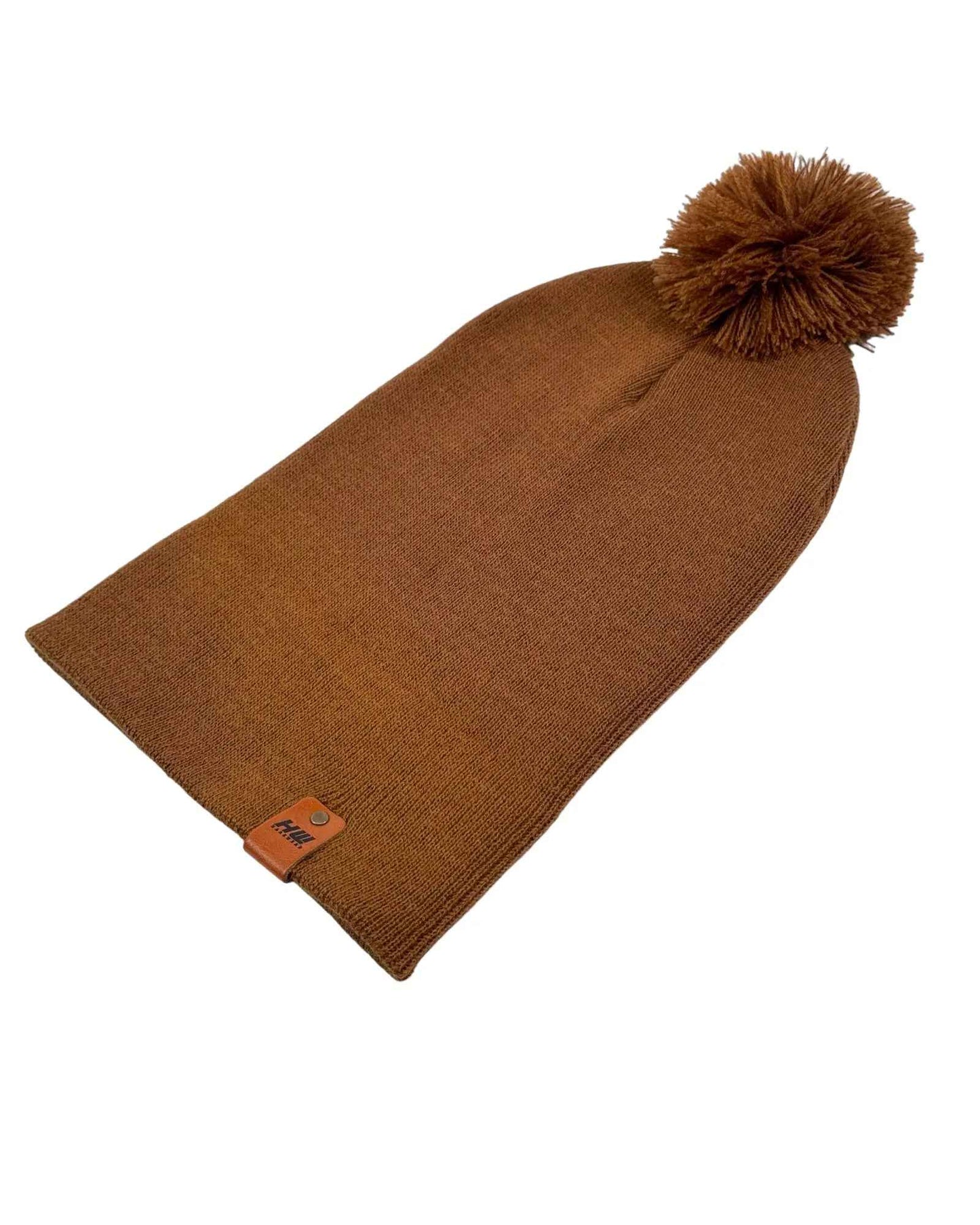 PomPom Beanie Camel Brown Winter Hat CPP1 HAAKWEAR