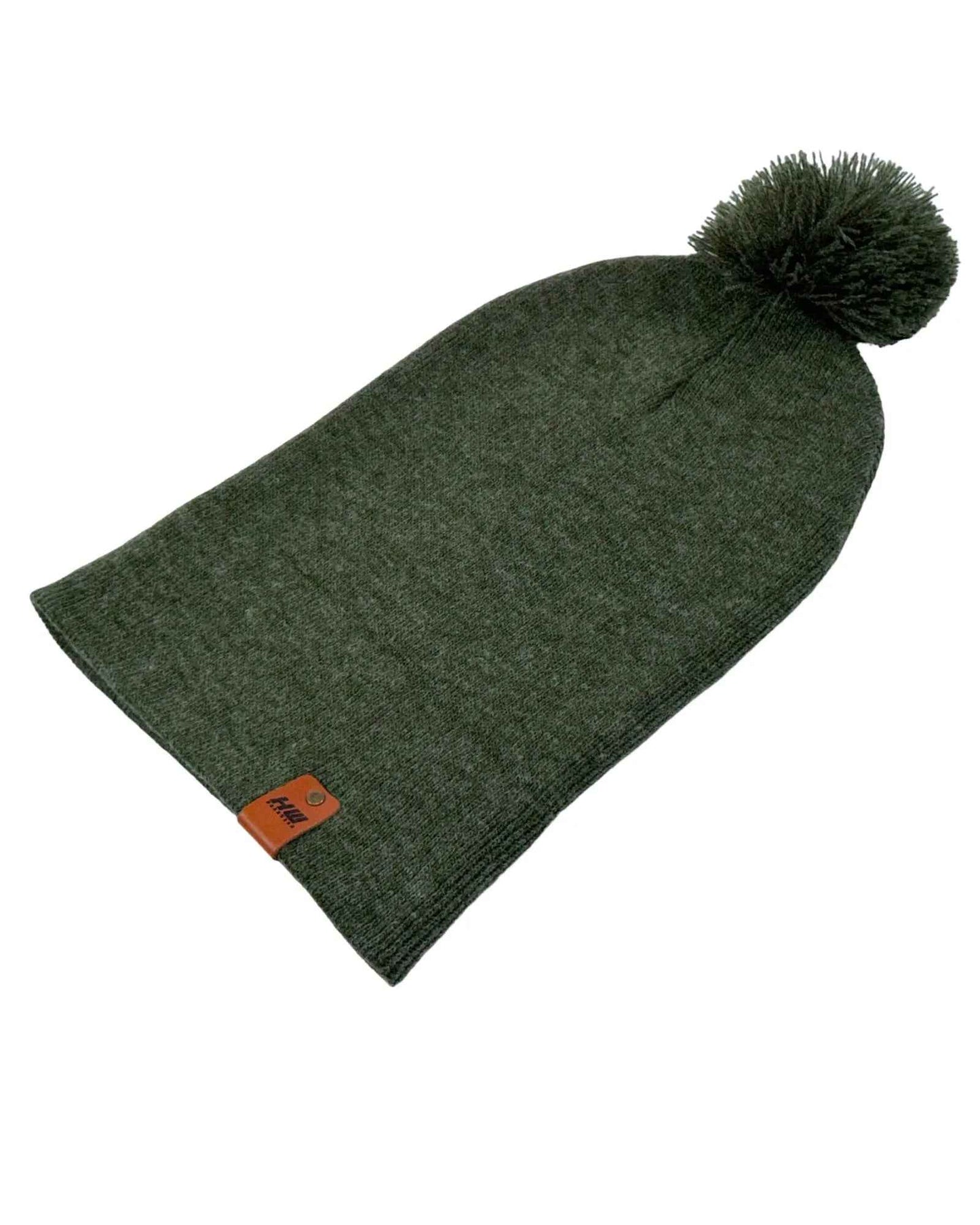 PomPom Forest Green Beanie CPP1 HAAKWEAR Made in USA