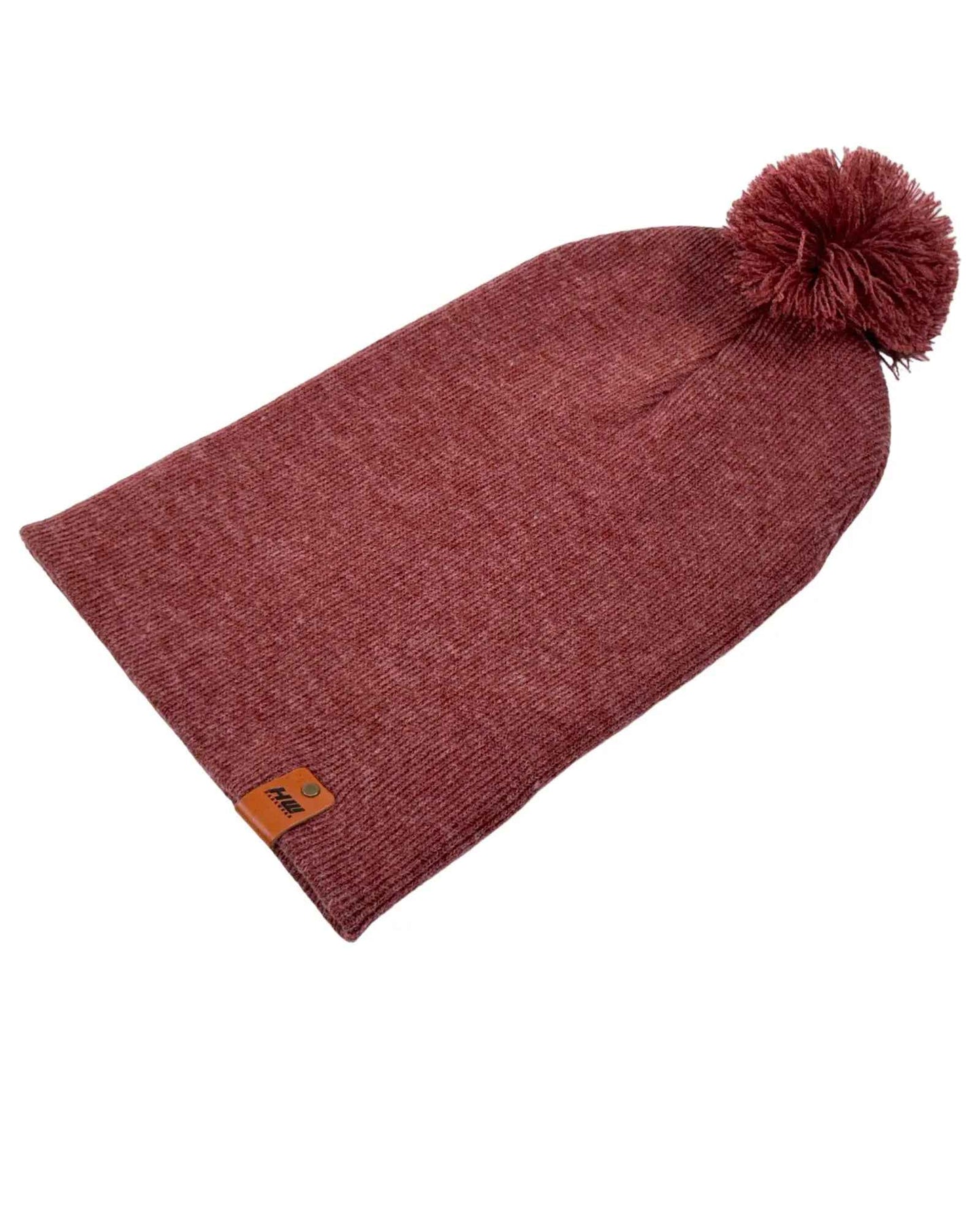 PomPom Beanie Rusty Burgundy Winter Hat CPP1 HAAKWEAR
