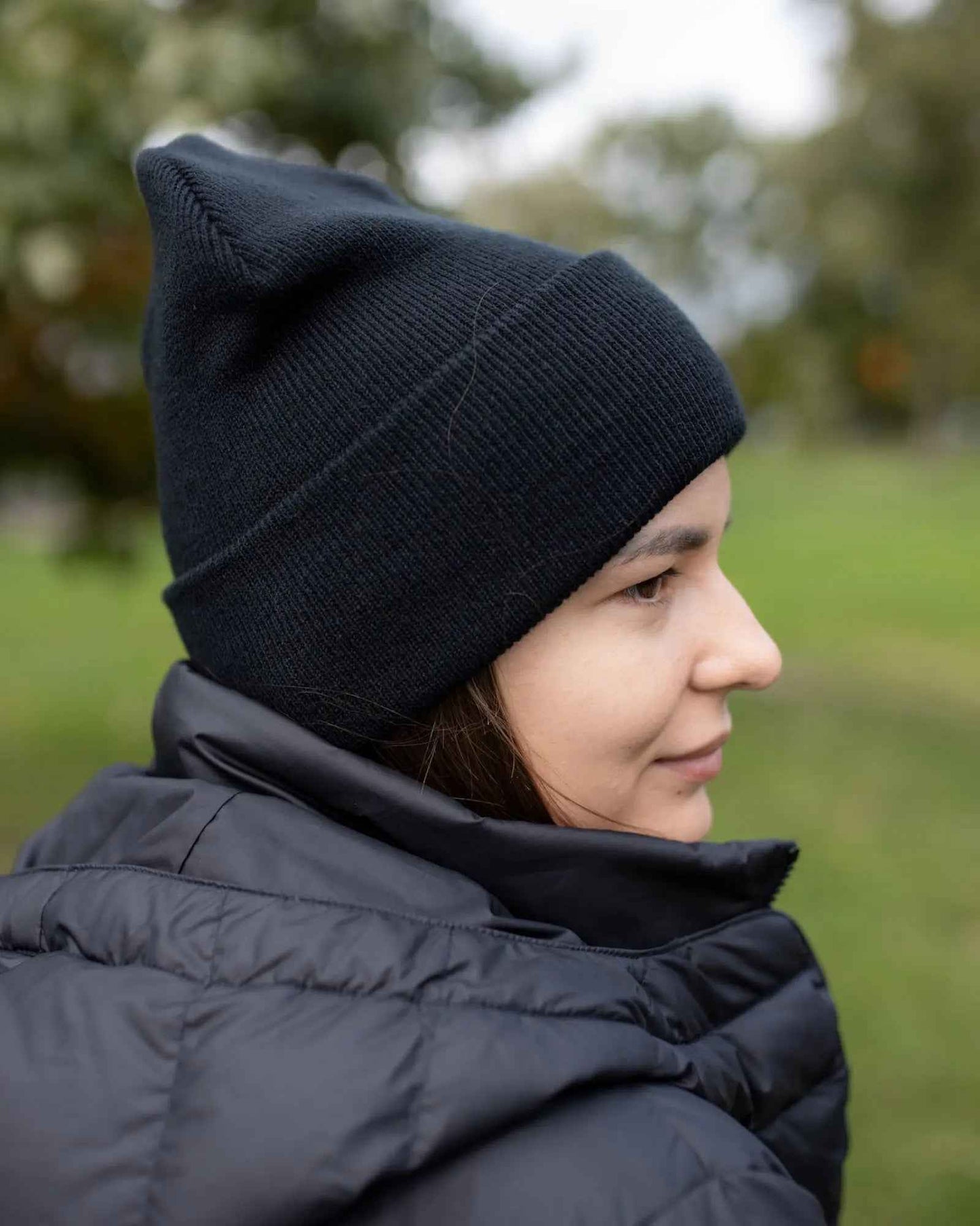Silent Cuffed Midnight Black Beanie CS101 HAAKWEAR