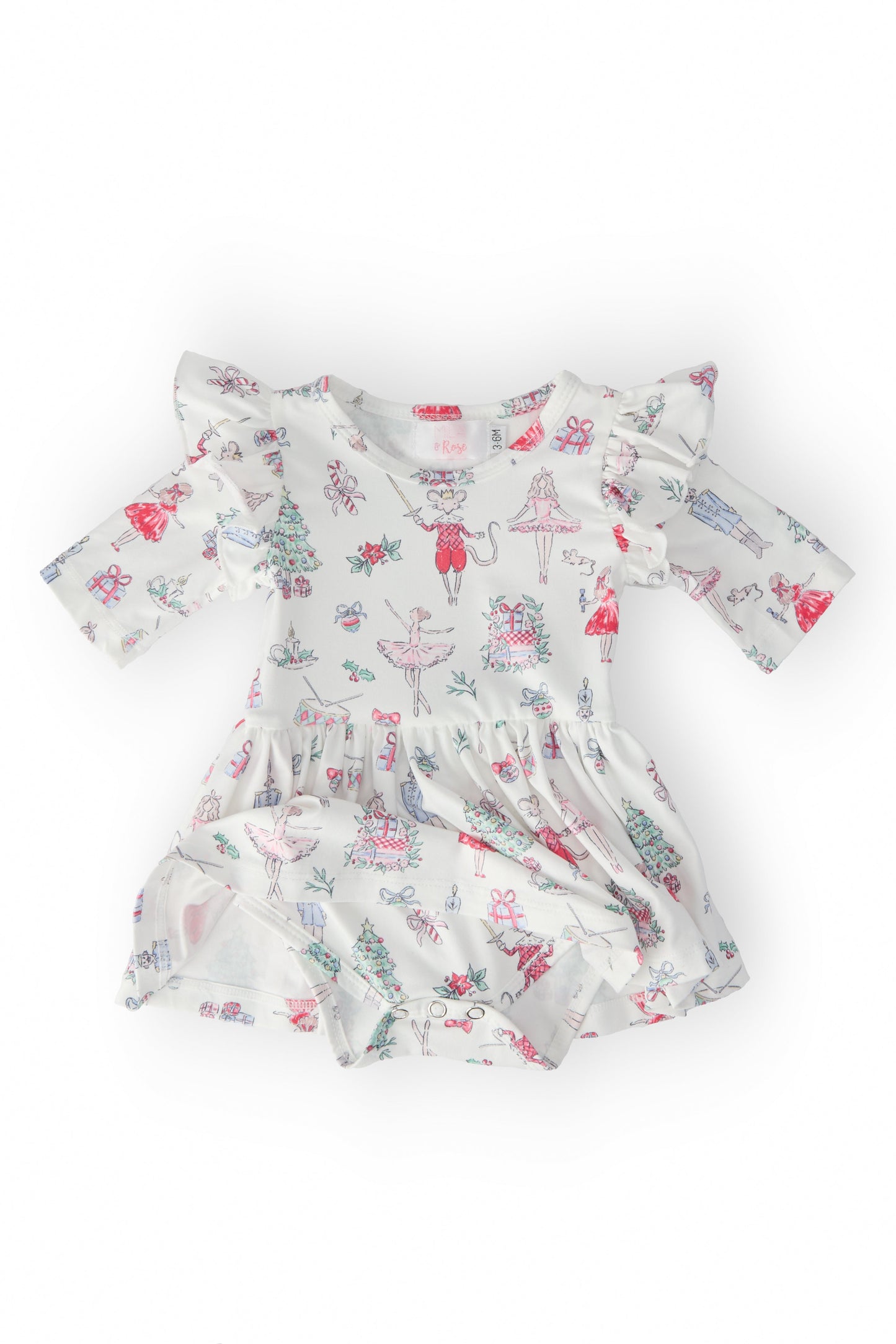 Twirl Flutter Bodysuit Baby Clara's Christmas Mila & Rose
