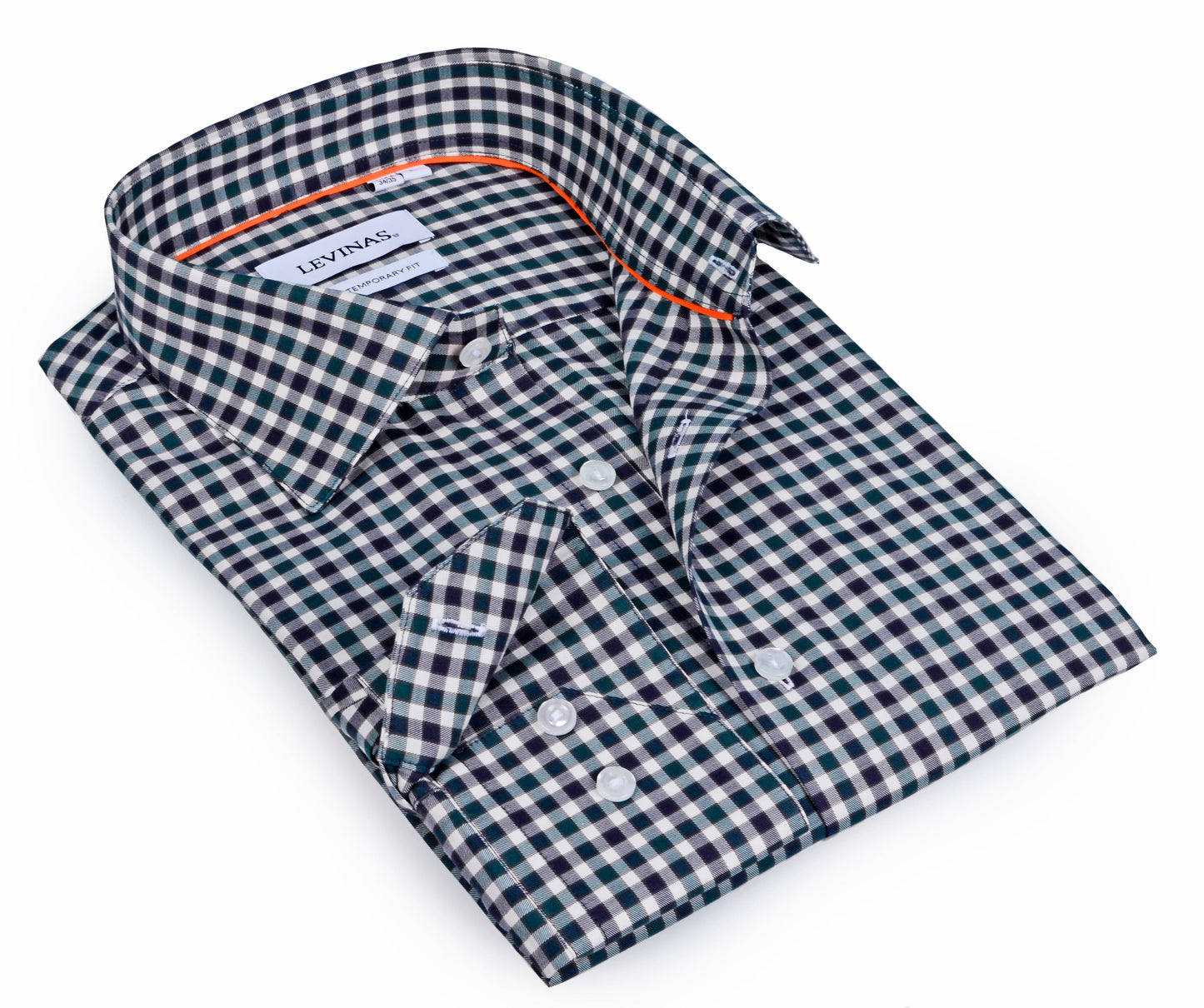 Contrast Collar Button-Up Shirt // - Contemporary Fit - contrast trimming - final sale - Size Small