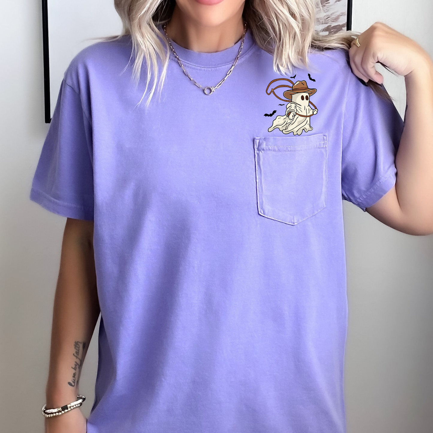 Cowboy Ghost Lasso Pocket Comfort Colors T-Shirt Refinery Number One