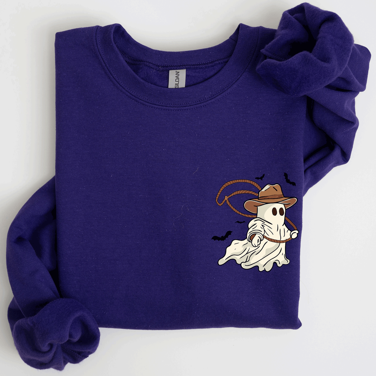 Cowboy Ghost Lasso Cute Pocket Sweatshirt Western Country
