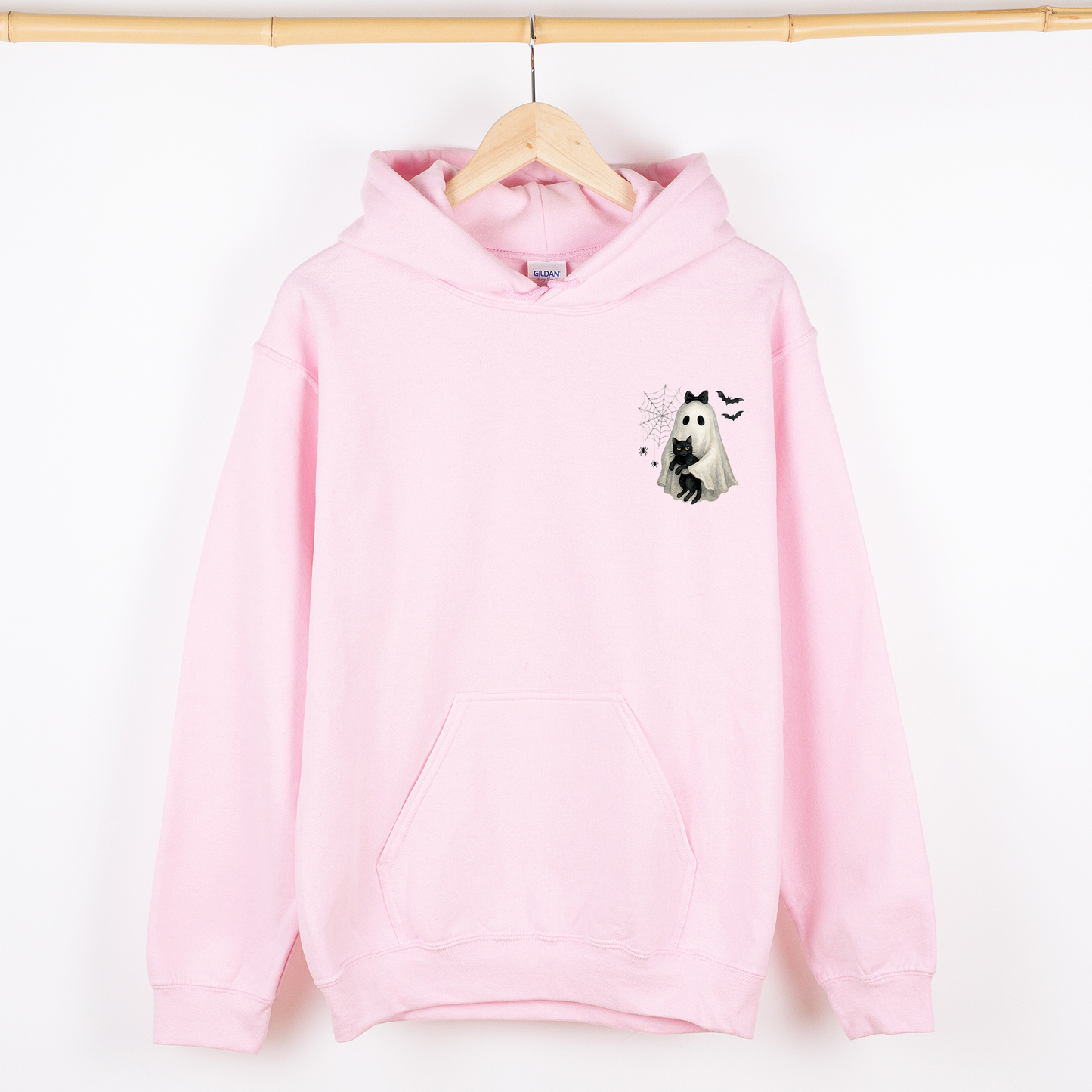 Cute Ghost Black Cat Pocket Hoodie Hooded Sweatshirt Refinery Number One
