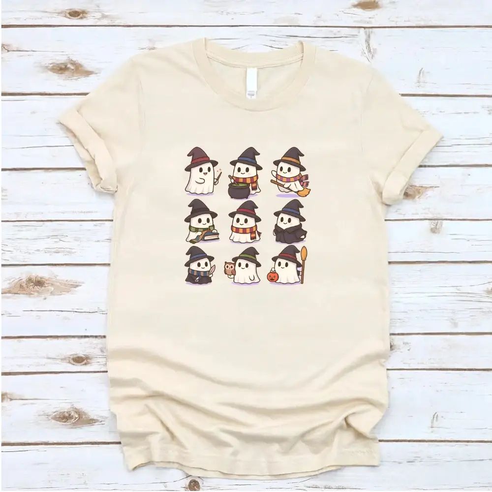 Cute Witch Ghosts Halloween Shirt Kawaii Spooky Tee