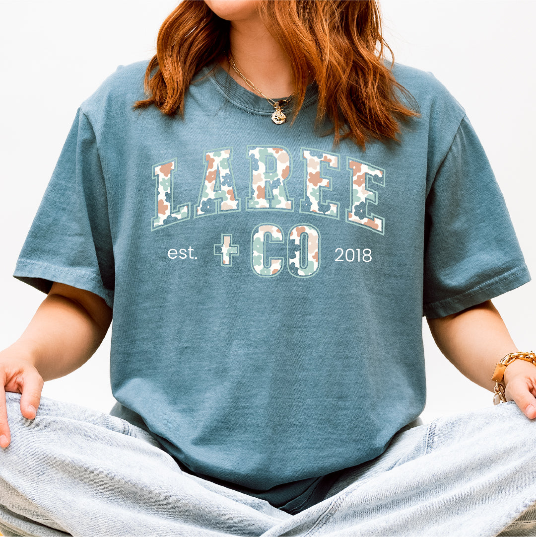 LC Pattern Tee Comfortable Ringspun Cotton Relaxed Fit Laree + Co