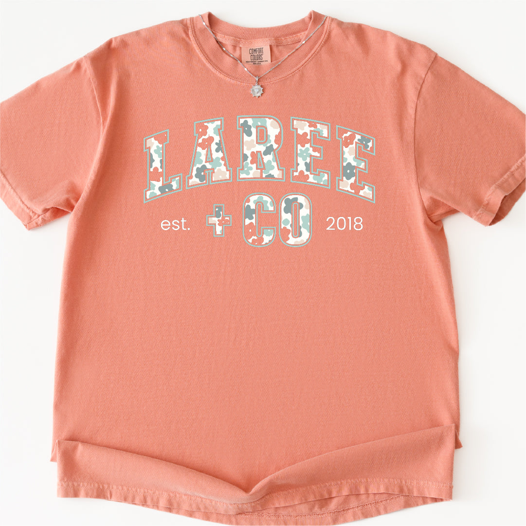 LC Pattern Tee Comfortable Ringspun Cotton Relaxed Fit Laree + Co