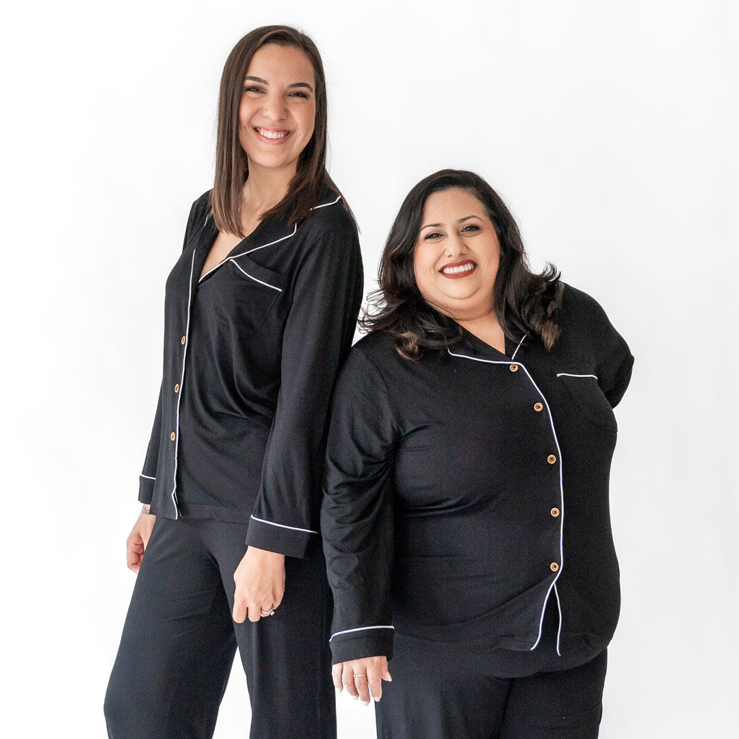 Bamboo Luxe Lounge Set Long Sleeve Women's Allie Black Laree + Co.