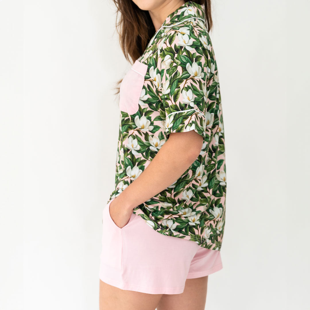 Bamboo Luxe Lounge Short Set Women's Short Sleeve Top and Shorts Laree + Co.