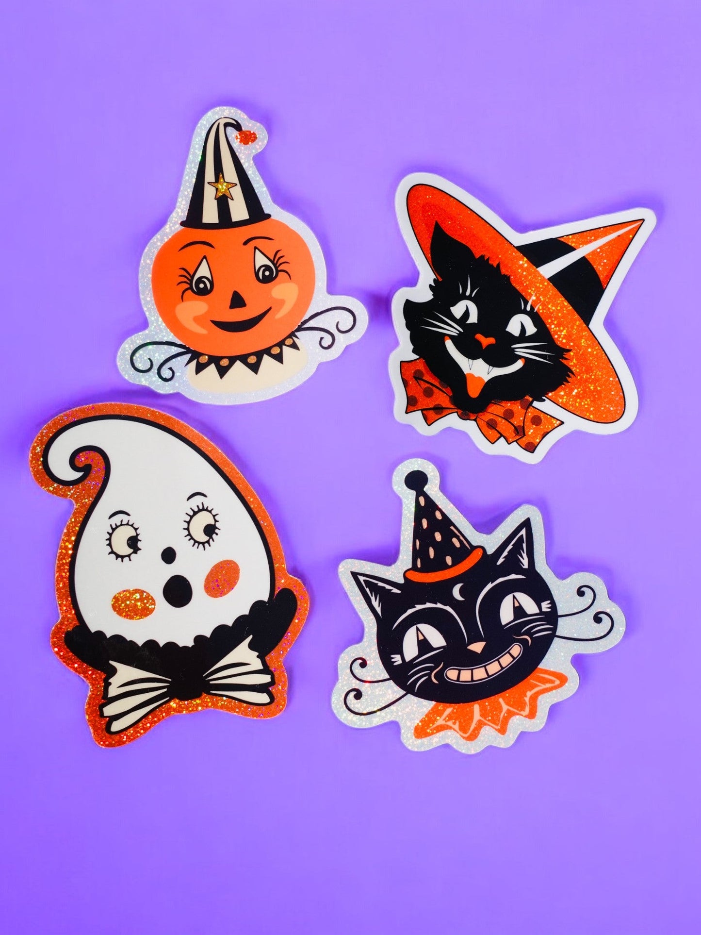 Halloween Retro Glitter Sticker Pack Waterproof UV Protective UntamedEgo LLC