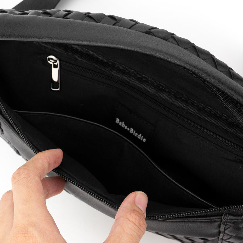 Woven Leather Vegan Sling Bag The Riley