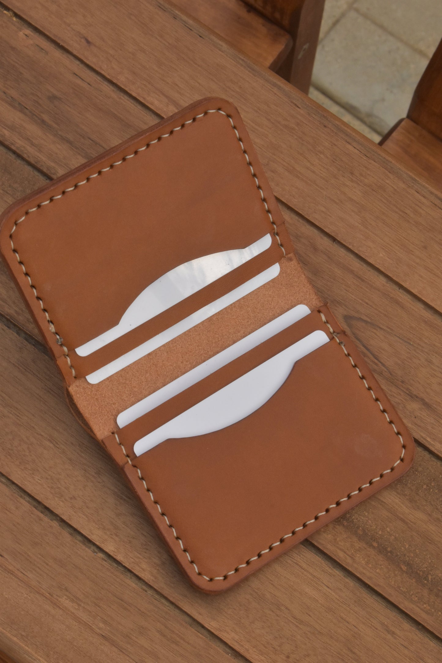 6 Pocket Card Bi Fold Full Grain Leather Wallet Italian Buttero