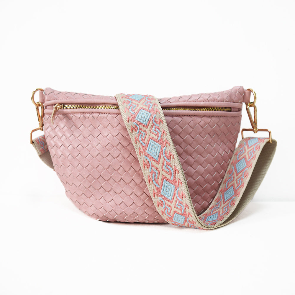 Woven Leather Adjustable Bum Bag The Fiona Babs+Birdie
