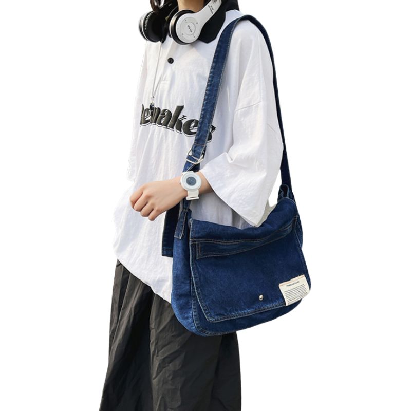 Denim Messenger Bag