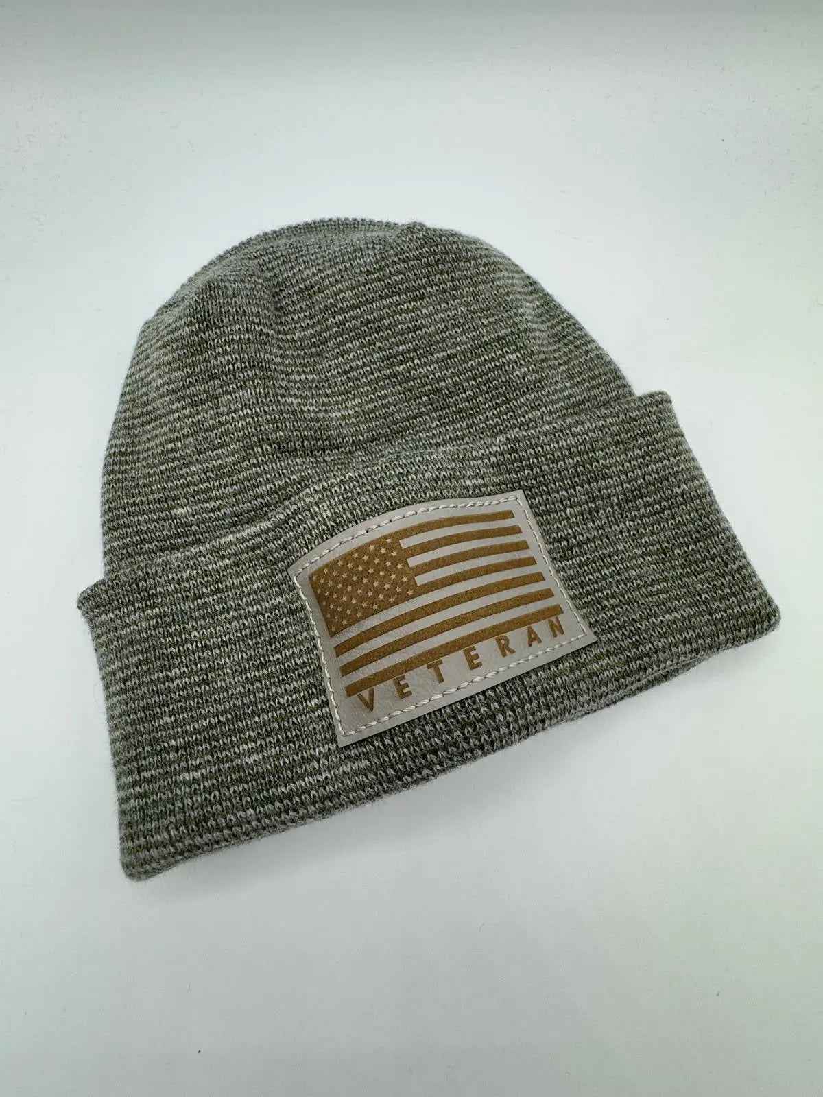 Veteran Beanie USA Flag Patriotic H-Stitch™ Cuffed Knit Hat