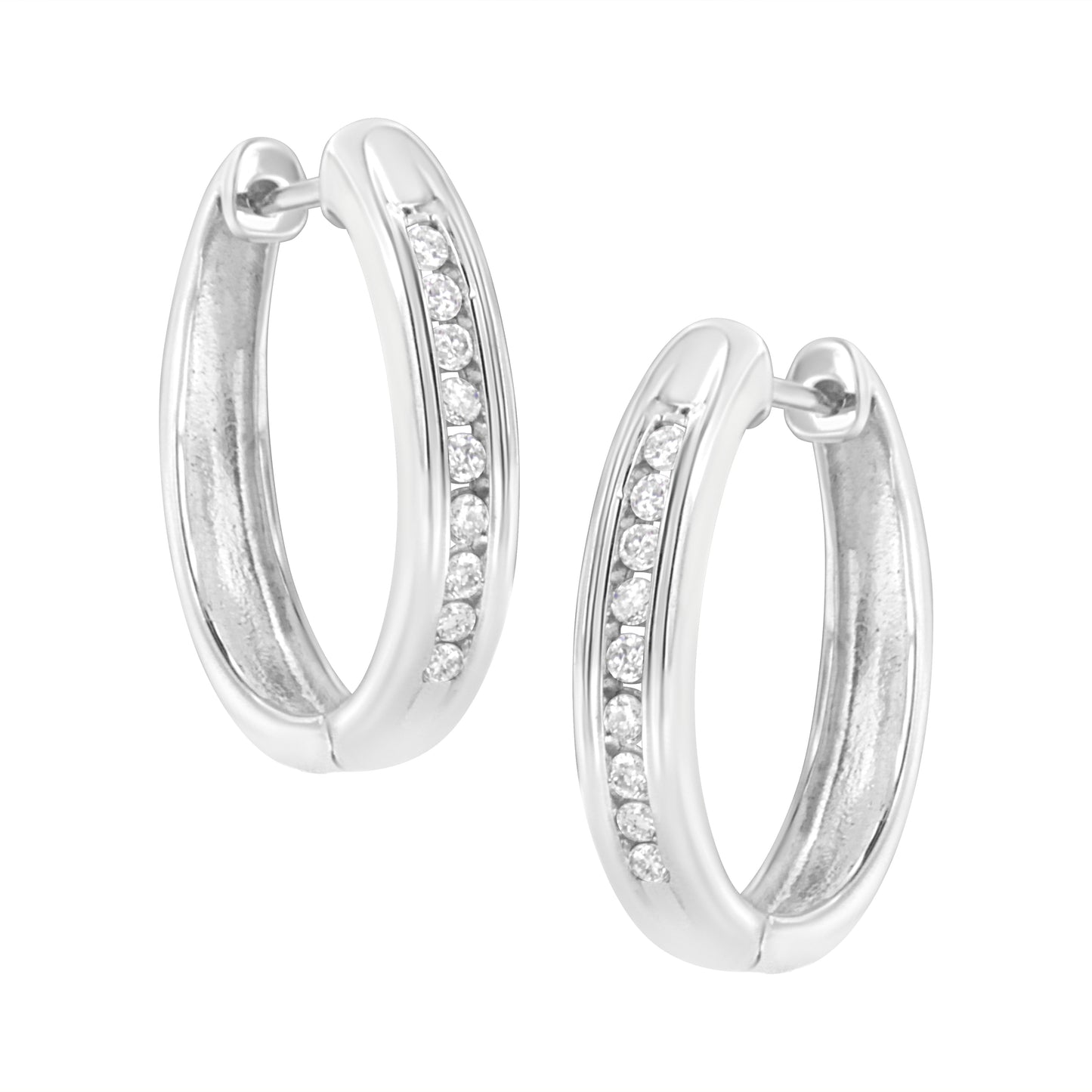 .925 Sterling Silver 1/4 Cttw Lab Grown Diamond Hoop Earring (F-G Color, Vs2-Si1 Clarity)